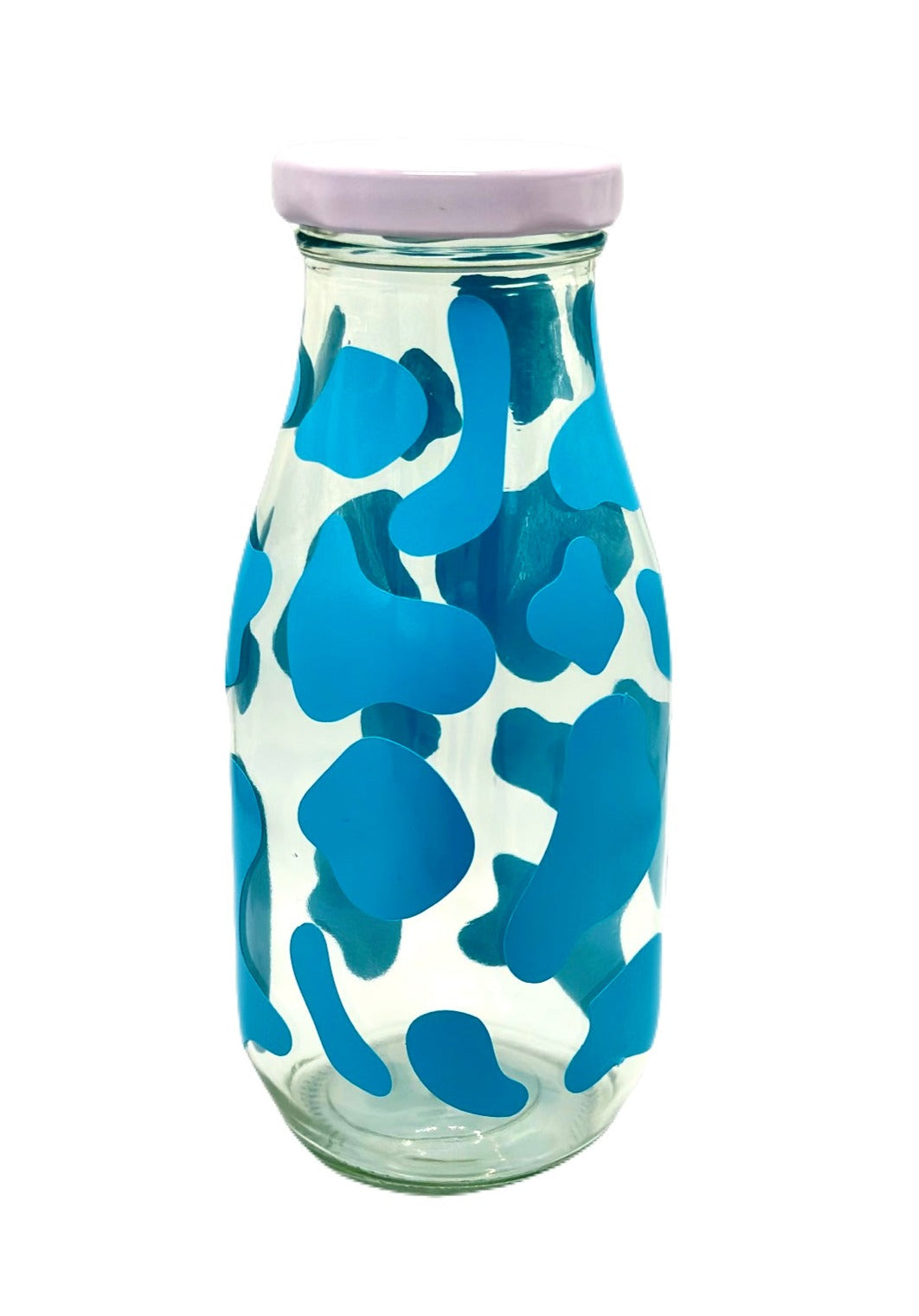 Cow Print Glass Milk Bottle